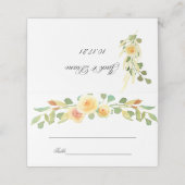 Waterverf Yellow Rose Bouquet Plaatskaartje (Buitenkant ongevouwen)