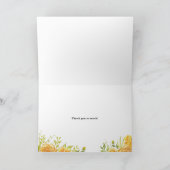 Waterverf Yellow Roses en Peonies Wedding Bedankkaart (Binnen)