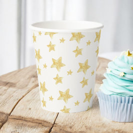 Waterverf Yellow Stars Baby shower Papieren Bekers