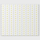 Waterverf Yellow Stars Kerst Cadeaupapier (Vlak)