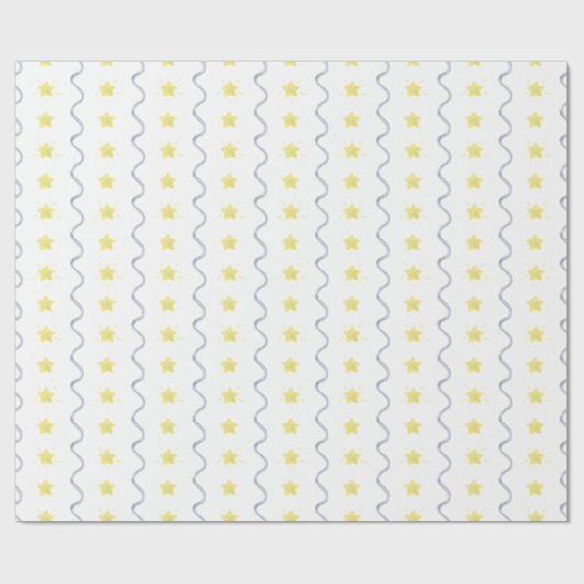 Waterverf Yellow Stars Kerst Cadeaupapier (Vlak)