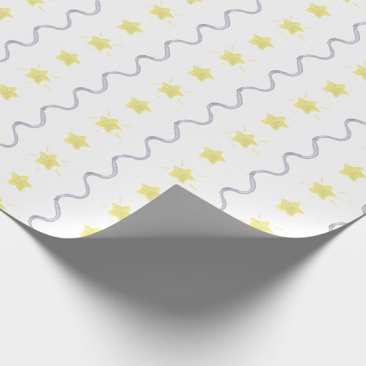 Waterverf Yellow Stars Kerst Cadeaupapier (Hoek)