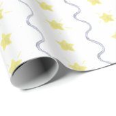 Waterverf Yellow Stars Kerst Cadeaupapier (Rol Hoek)