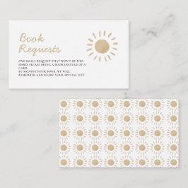 Waterverf Yellow Sun Baby shower Book Request Informatiekaartje