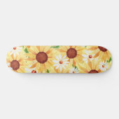 Waterverf Yellow Sunflower en Daisy Persoonlijk Skateboard (Horizontaal)