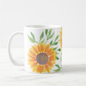 Waterverf Yellow Sunflower Koffiemok (Links)