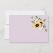 Waterverf Yellow Sunflower & Purple Flowers RSVP (Achterkant)