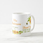 Waterverf Yellow Sunflower Teacher Appreciation Koffiemok (Voorkant rechts)