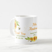 Waterverf Yellow Sunflower Teacher Appreciation Koffiemok (Voorkant links)