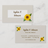Waterverf Yellow Sunflower Visitekaartje (Voorkant / Achterkant)