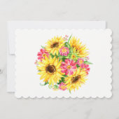 Waterverf Yellow Sunflower Wedding Save the Date (Achterkant)