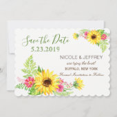 Waterverf Yellow Sunflower Wedding Save the Date (Voorkant)