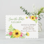 Waterverf Yellow Sunflower Wedding Save the Date (Staand voorkant)