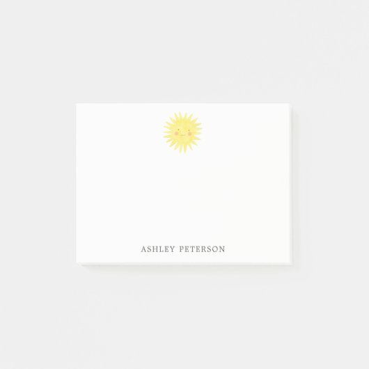 Waterverf Yellow Sunshine gepersonaliseerd Post-it® Notes (Voorkant)