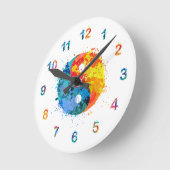 Waterverf Yin en Yang Wall Clock Clock Ronde Klok (Hoek)