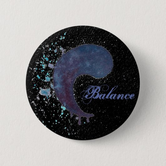 Waterverf Yin Yang - Balans Ronde Button 5,7 Cm (Voorkant)
