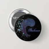 Waterverf Yin Yang - Balans Ronde Button 5,7 Cm (Voorkant /achterkant)