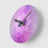 *~* Waterverf Yoga Butterfly Mandala Glitter Ronde Klok (Hoek)