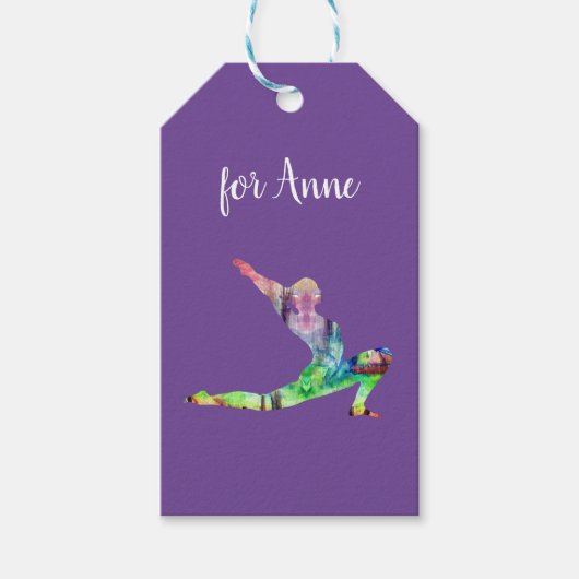Waterverf Yoga Cadeaulabel (Voorkant)