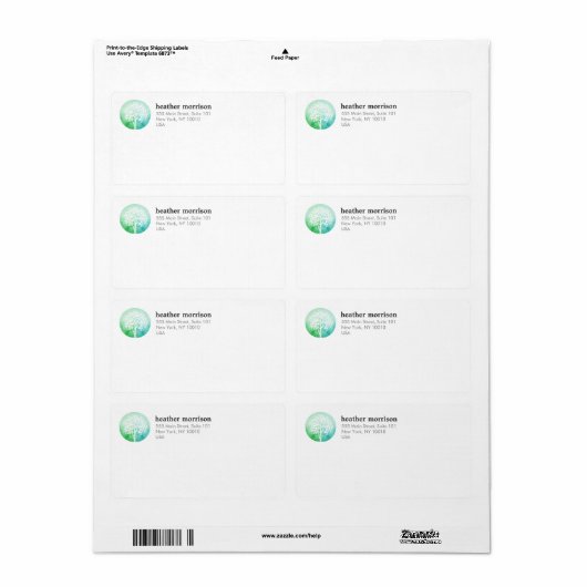 Waterverf Yoga en Wellness Etiket (Full Sheet)