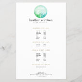 Waterverf Yoga en Wellness Price List Flyer (Voorkant)