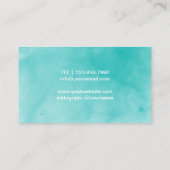 Waterverf Yoga Instructor Turquoise Elegant Visitekaartje (Achterkant)