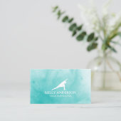 Waterverf Yoga Instructor Turquoise Elegant Visitekaartje (Staand voorkant)