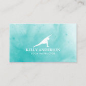Waterverf Yoga Instructor Turquoise Elegant Visitekaartje (Voorkant)