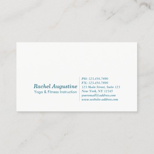 Waterverf Yoga Meditation Instructor Om Symbol Visitekaartje (Achterkant)