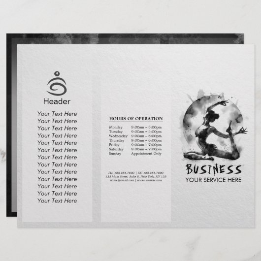 Waterverf Yoga Reiki One-Legged King Pigeon Pose (Voorkant / Achterkant)