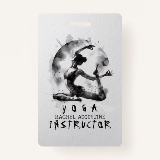 Waterverf Yoga Reiki One-Legged King Pigeon Pose Badge (Voorkant)