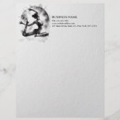 Waterverf Yoga Reiki One-Legged King Pigeon Pose Briefhoofd (Voorkant)