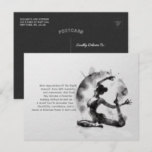 Waterverf Yoga Reiki One-Legged King Pigeon Pose Briefkaart