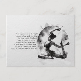 Waterverf Yoga Reiki One-Legged King Pigeon Pose Briefkaart