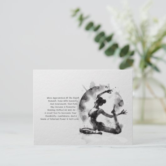 Waterverf Yoga Reiki One-Legged King Pigeon Pose Briefkaart (Staand voorkant)
