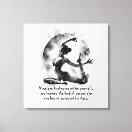 Waterverf Yoga Reiki One-Legged King Pigeon Pose Canvas Afdruk