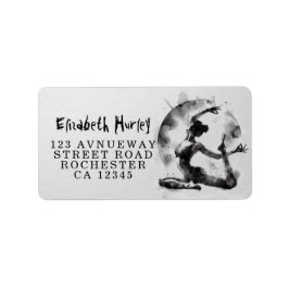 Waterverf Yoga Reiki One-Legged King Pigeon Pose Etiket