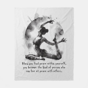 Waterverf Yoga Reiki One-Legged King Pigeon Pose Fleece Deken
