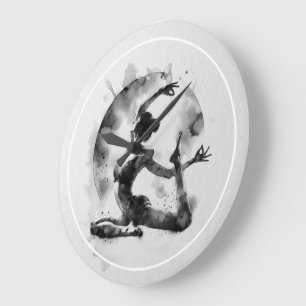 Waterverf Yoga Reiki One-Legged King Pigeon Pose Grote Klok