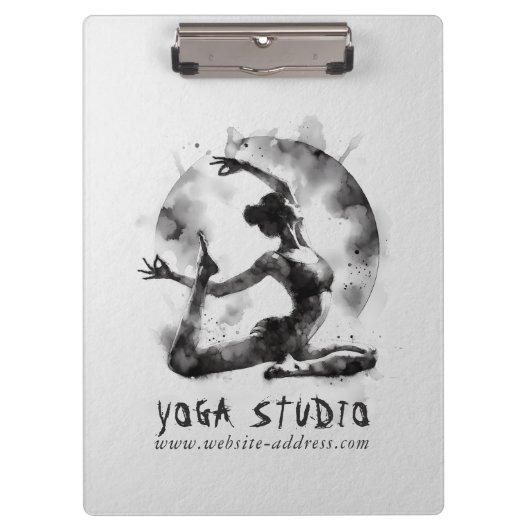 Waterverf Yoga Reiki One-Legged King Pigeon Pose Klembord (Voorkant)