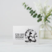 Waterverf Yoga Reiki One-Legged King Pigeon Pose Kortingskaartje (Staand voorkant)