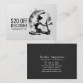 Waterverf Yoga Reiki One-Legged King Pigeon Pose Kortingskaartje (Voorkant / Achterkant)