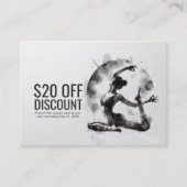 Waterverf Yoga Reiki One-Legged King Pigeon Pose Kortingskaartje (Voorkant)