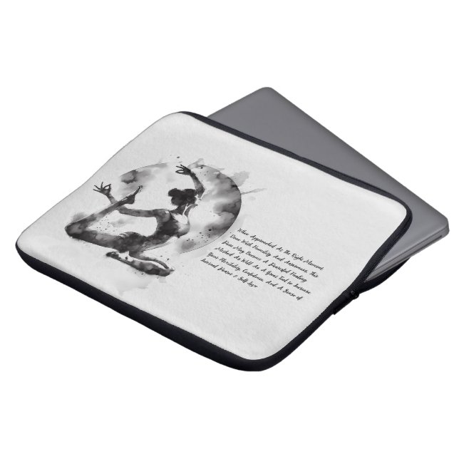 Waterverf Yoga Reiki One-Legged King Pigeon Pose Laptop Sleeve (Voorkant top)