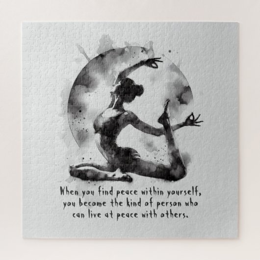 Waterverf Yoga Reiki One-Legged King Pigeon Pose Legpuzzel (Verticaal)