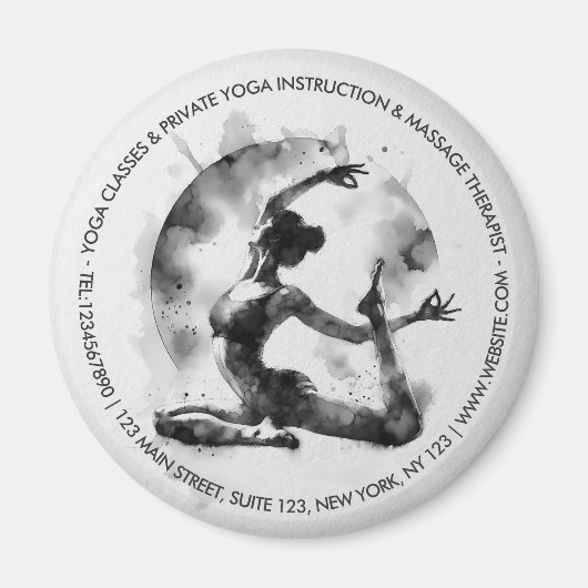 Waterverf Yoga Reiki One-Legged King Pigeon Pose Magneet