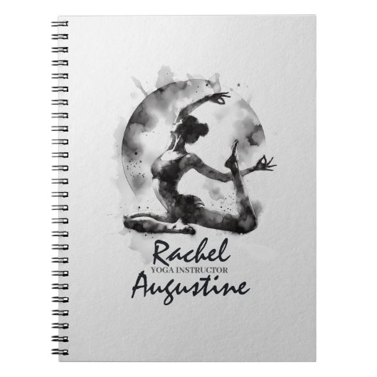 Waterverf Yoga Reiki One-Legged King Pigeon Pose Notitieboek (Voorkant)