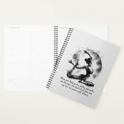 Waterverf Yoga Reiki One-Legged King Pigeon Pose Planner (Display)