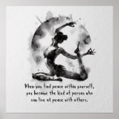 Waterverf Yoga Reiki One-Legged King Pigeon Pose Poster (Voorkant)