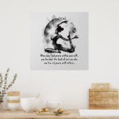 Waterverf Yoga Reiki One-Legged King Pigeon Pose Poster (Keuken)